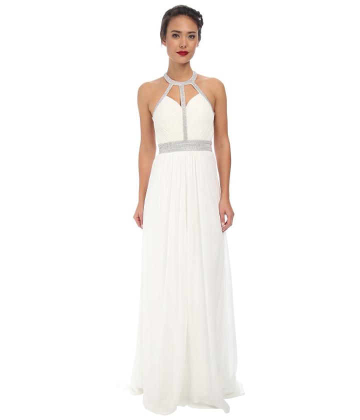 Faviana Chiffon High Neck Strap Dress 7514