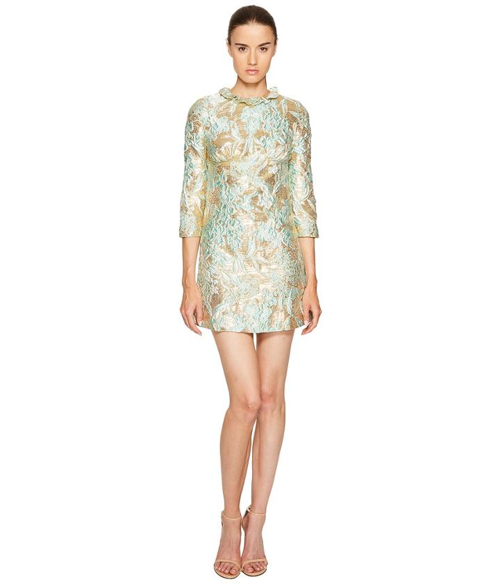 Francesco Scognamiglio - Long Sleeve Round Neck Jacquard Dress
