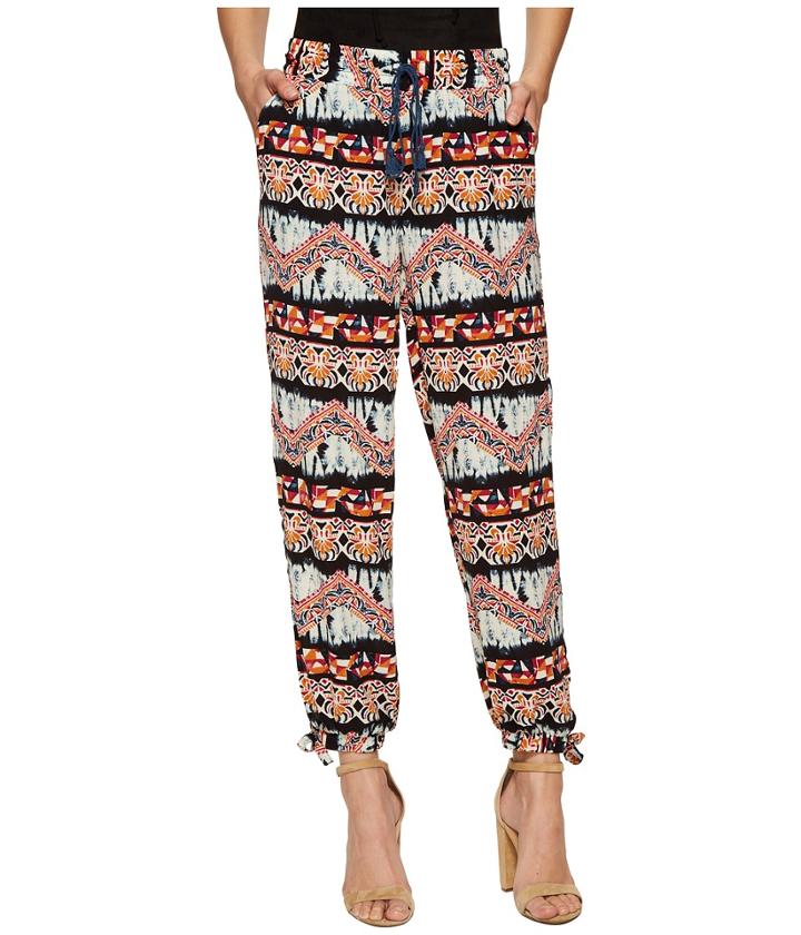 Jack By Bb Dakota - Kela Artisan Wave Printed Poly Crepe Side Slit Jogger