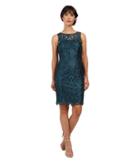 Adrianna Papell - Sleeveless Guipure Cocktail Dress