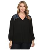 Nydj Plus Size - Plus Size Embroidered Blouse