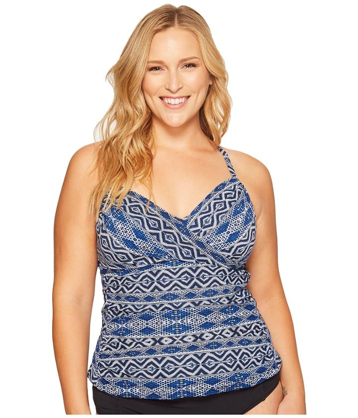 La Blanca - Plus Size Designer Jeans Convertible Tankini Top