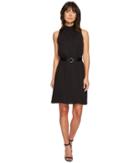 Ellen Tracy - Sleeveless High Neck Trapeze Dress