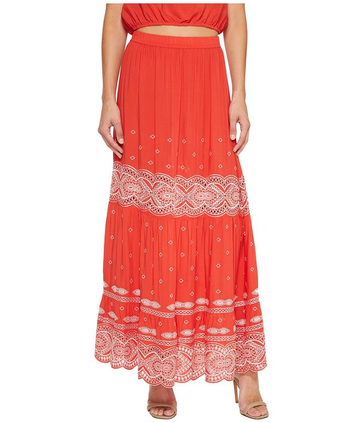 Nicole Miller - La Plage By Nicole Miller Kalina Embroidered Skirt