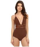 Michael Kors - Belted Plunge Maillot