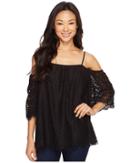 Vince Camuto - Elbow Sleeve Cold-shoulder Geo Lace Blouse