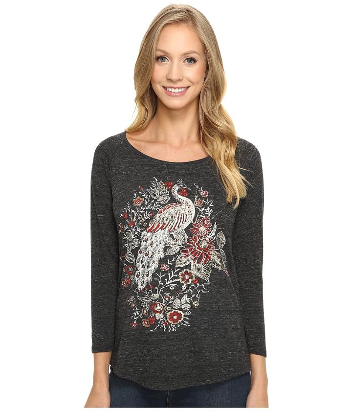 Lucky Brand - Peacock Metallic Graphic Tee