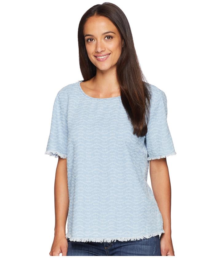 Nydj - Perforated Indigo Woven Tee