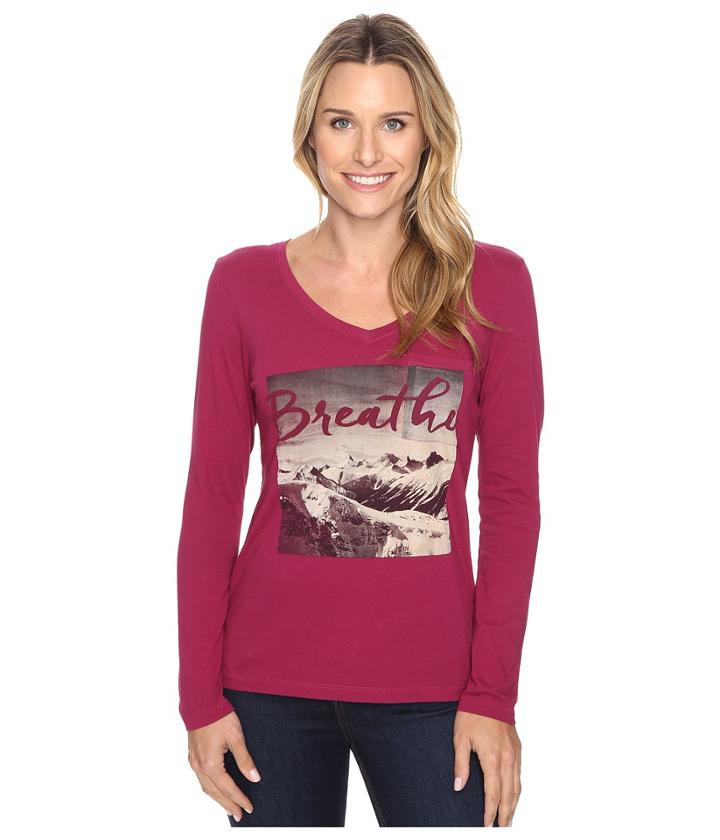 Life Is Good - Breathe Mountain Photo Long Sleeve Pocket Tee