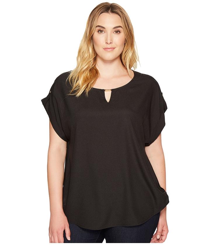 Calvin Klein Plus - Plus Size Short Sleeve Top With Hardware