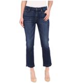 7 For All Mankind - Cropped High Waist Vintage Straight W/ Released Hem In Brilliant Blue Broken Twill