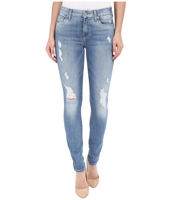 7 For All Mankind - The Skinny With Contrast Squiggle And Destroy In Aegean Sea 2