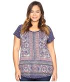 Lucky Brand - Plus Size Painted Border Tee