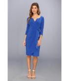 Adrianna Papell 3/4 Sleeve Lap Over Dress