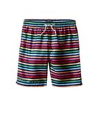 Toobydoo - Rainbow Multi Stripe W/ White Lace Drawstring Swim Shorts