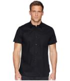 Calvin Klein - Short Sleeve Set On Placket Tonal Seersucker Button Down