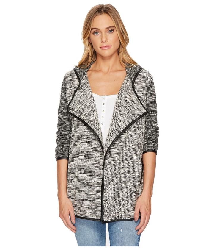 Jack By Bb Dakota - Beckette Marled French Terry Hooded Jacket With Vegan Leather Trim