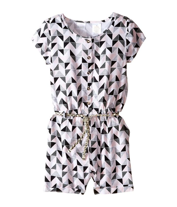 Kardashian Kids - Print Romper With Gold Plaited Belt