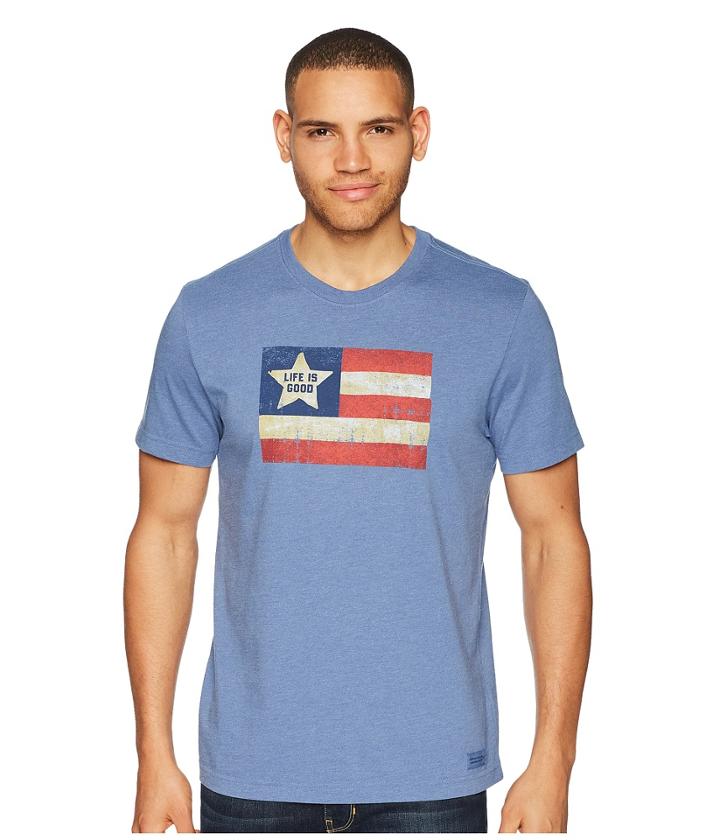 Life Is Good - Vintage American Flag Crusher Tee