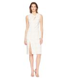 Adam Lippes - Windowpane Wool Sheath Dress W/ Knot Detail