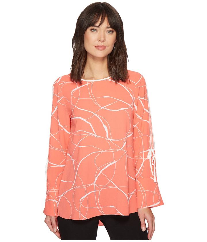Vince Camuto - Flutter Cuff Split Sleeve Ink Swirl Blouse