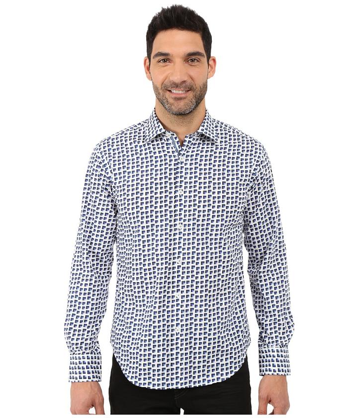 Bugatchi - Azul Shaped Fit Long Sleeve Woven Shirt