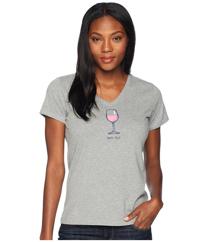 Life Is Good - Classic Half Full Wine Crusher Vee Tee