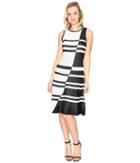 Catherine Catherine Malandrino - Sleeveless Jacquard Fit Flare Dress