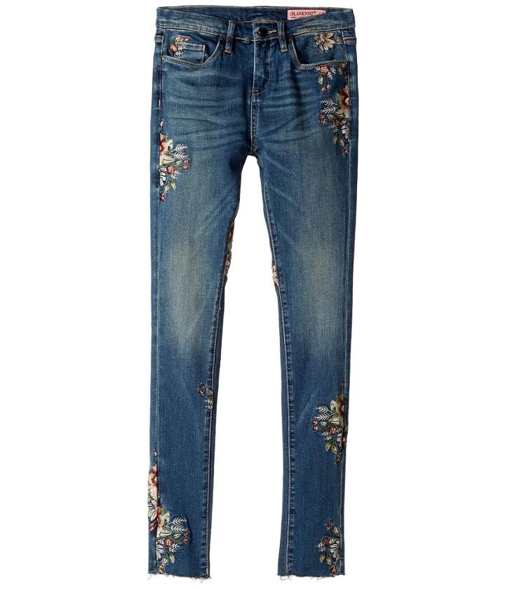 Blank Nyc Kids - Denim Embroidered Skinny In Green Thumb