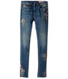 Blank Nyc Kids - Denim Embroidered Skinny In Green Thumb