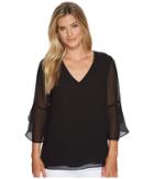 Calvin Klein - Flutter Sleeve V-neck Blouse