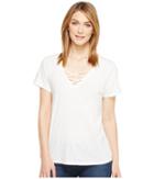Michael Stars - Supima Cotton Slub Short Sleeve Lace-up Tee