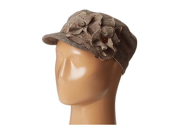 San Diego Hat Company - Cth3710 Wool Blend Tweed Cadet With Herringbone Flower
