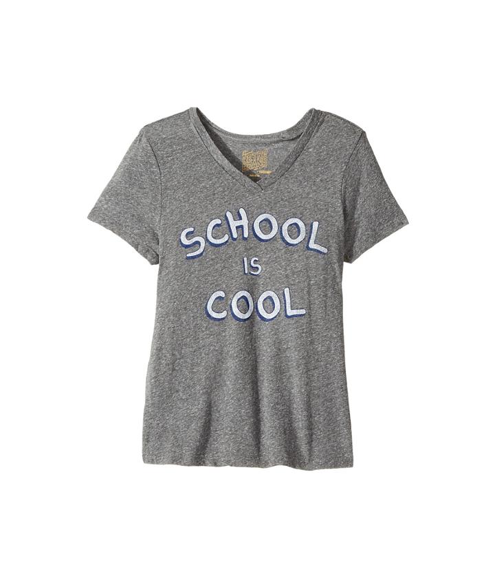 The Original Retro Brand Kids - School Is Cool Short Sleeve Tri-blend V-neck Tee