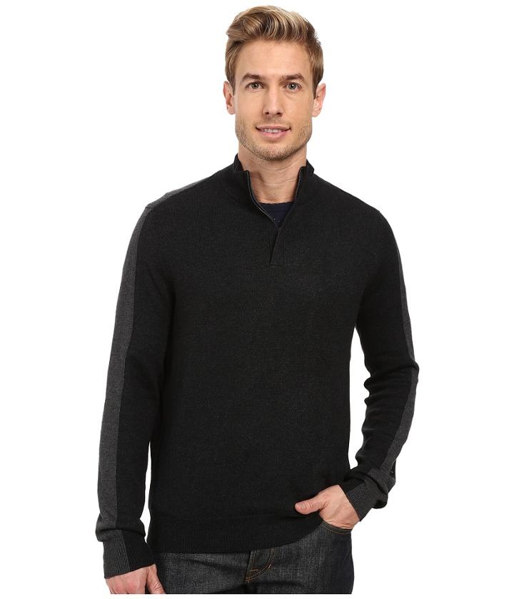 Perry Ellis - Color Block 1/4 Zip Sweater