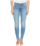7 For All Mankind - The High-waist Ankle Skinny W/ Knee Holes In Bright Palm 2