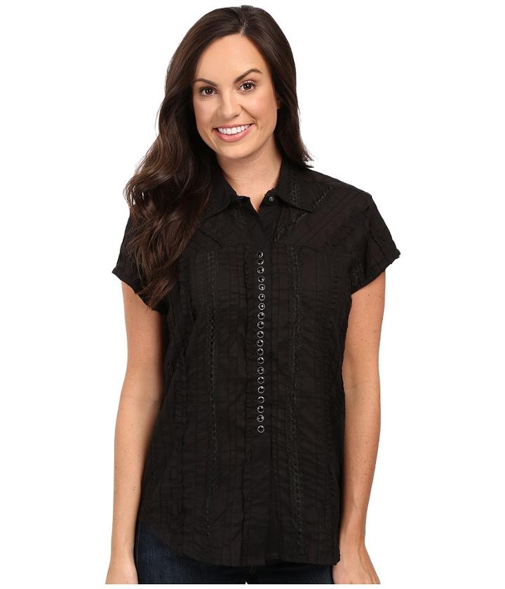 Scully - Honey Creek Lace Cap Sleeve Top W/ Flirty Snap Front