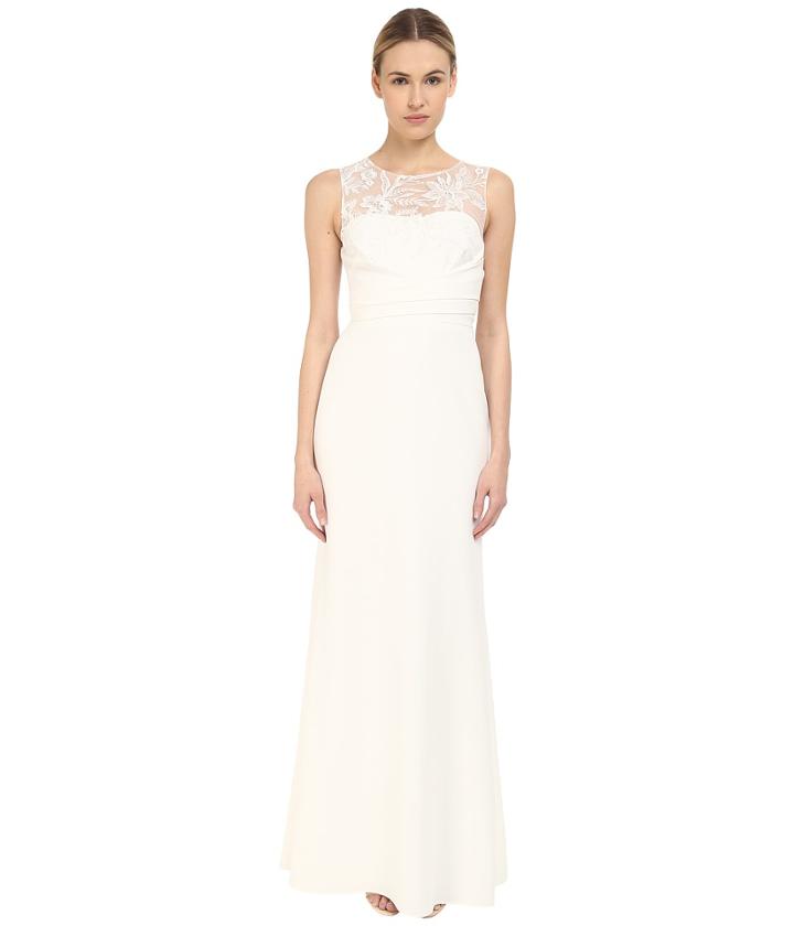Marchesa Notte - Sleeveless Embroidered Crepe Gown