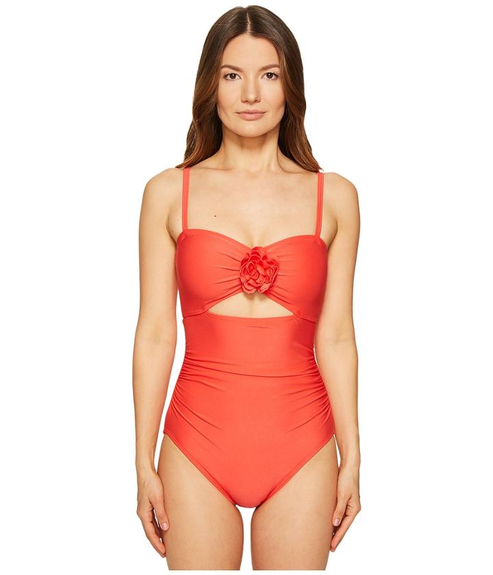 Kate Spade New York - Pink Sands Beach #62 Peep Hole One-piece Swimsuit W/ Removable Soft Cups