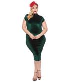 Unique Vintage - Plus Size Velvet Holly Wiggle Dress