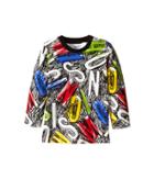 Moschino Kids - Long Sleeve Tee W/ All Over Letters And Scribbles