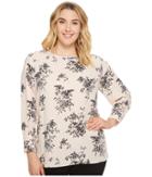 Vince Camuto Specialty Size - Plus Size Long Sleeve Delicate Bouquet Blouse