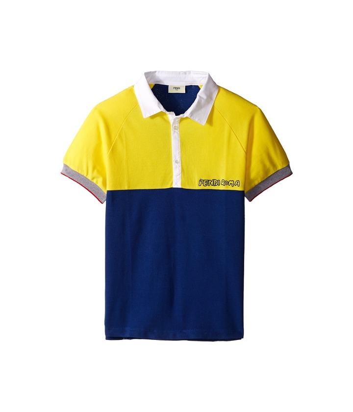 Fendi Kids - Short Sleeve Two-tone Polo Shirt