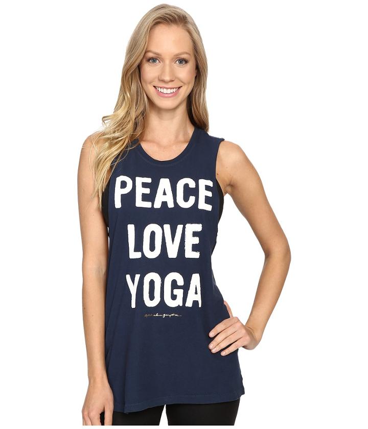 Spiritual Gangster - Peace Love Yoga Rocker Tank Top