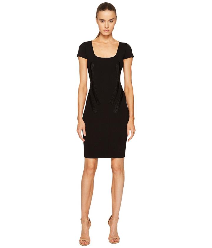 Zac Posen - Rib Knit Scoop Neck Short Sleeve Dress