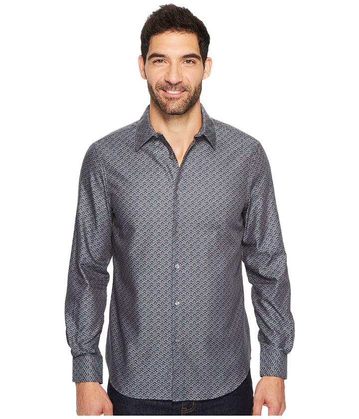 Perry Ellis - Long Sleeve Wave Printed Shirt