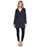 Cole Haan - 34 1/2 Single Breasted Rain Jacket With Removable Hood