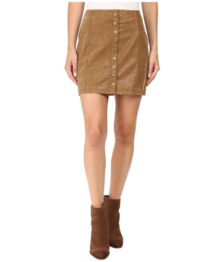 Free People - Oh Snap Mini Vegan Suede Skirt