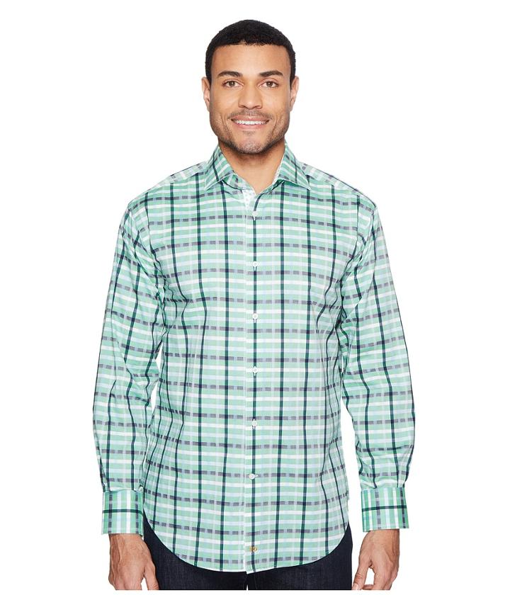 Thomas Dean &amp; Co. - Long Sleeve Large Dobby Check Sport Shirt