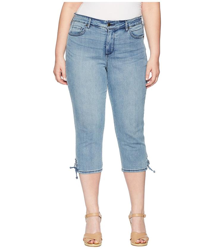Nydj Plus Size - Plus Size Capris W/ Lace-up Hem In Point Dume